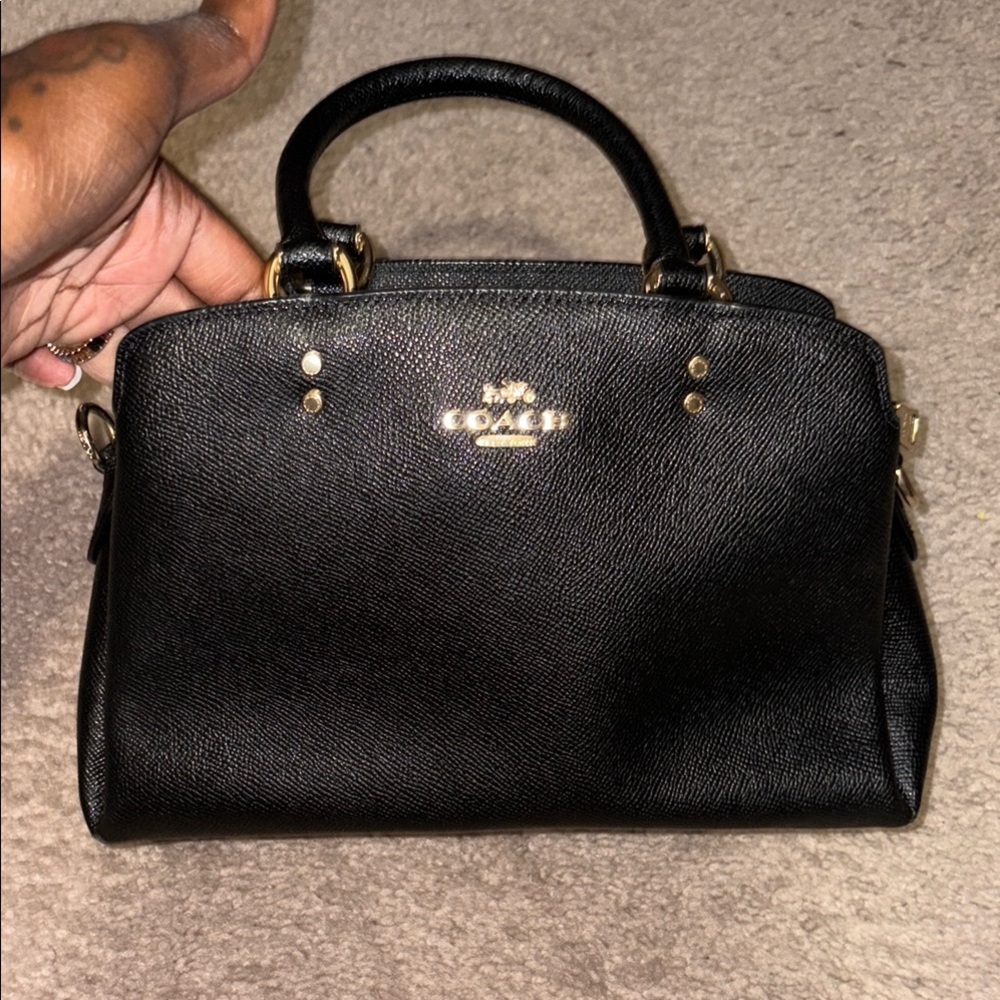 Coach Black Satchel with Gold Hardware